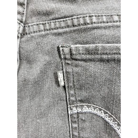 Levis 505 Jeans Sz 16 Short Womens Black Stretch Denim Pants Mid Rise Straight - Picture 13 of 15